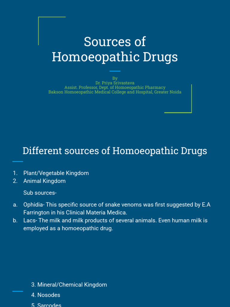 Sources of Homoeopathic Drugs Explained | PDF | Endocrine System