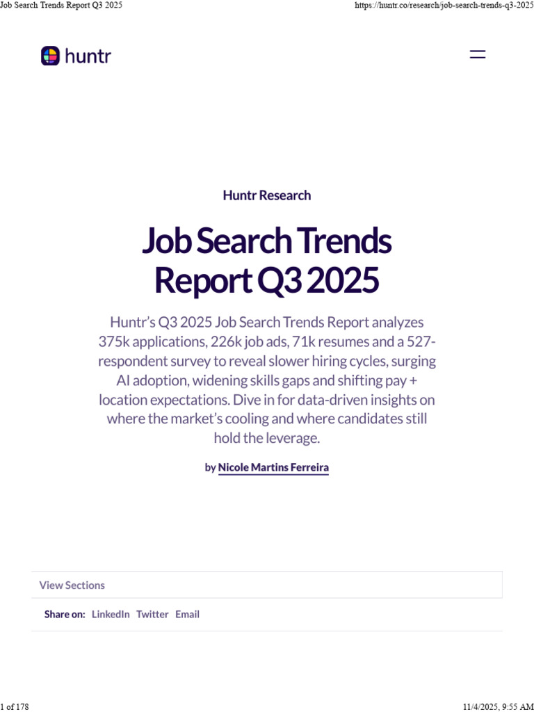 Q3 2025 Job Search Trends Report | PDF | Résumé | Linked In