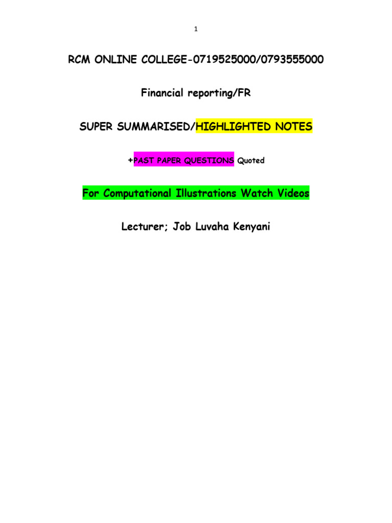Fr Super Summarised Updated-1 | PDF | Fair Value | International ...