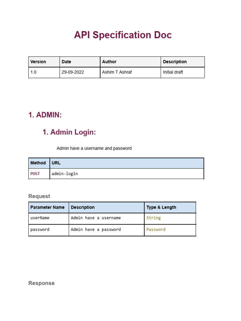 API Specification for Admin and User Management | PDF | User (Computing ...