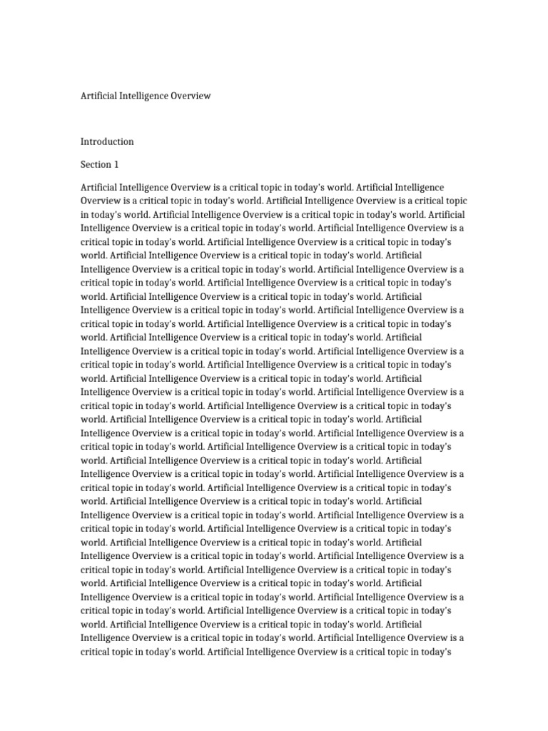 Comprehensive AI Overview Guide | PDF