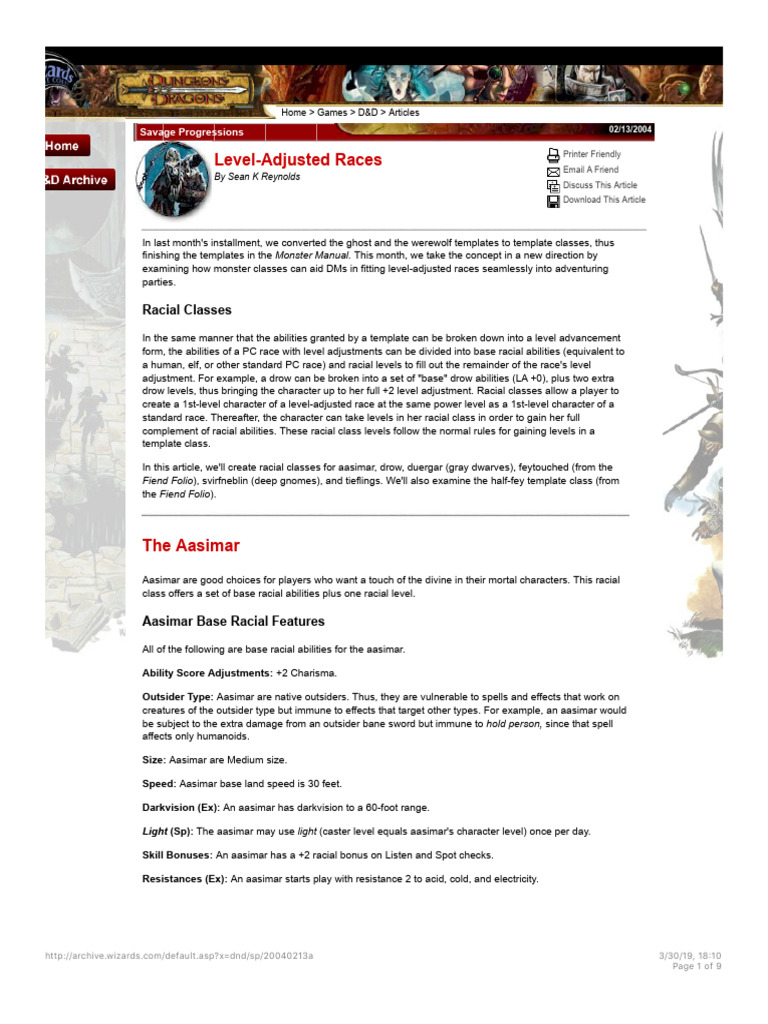 Level-Adjusted Races in D&D 3.5 | PDF | Dwarf (Dungeons & Dragons ...