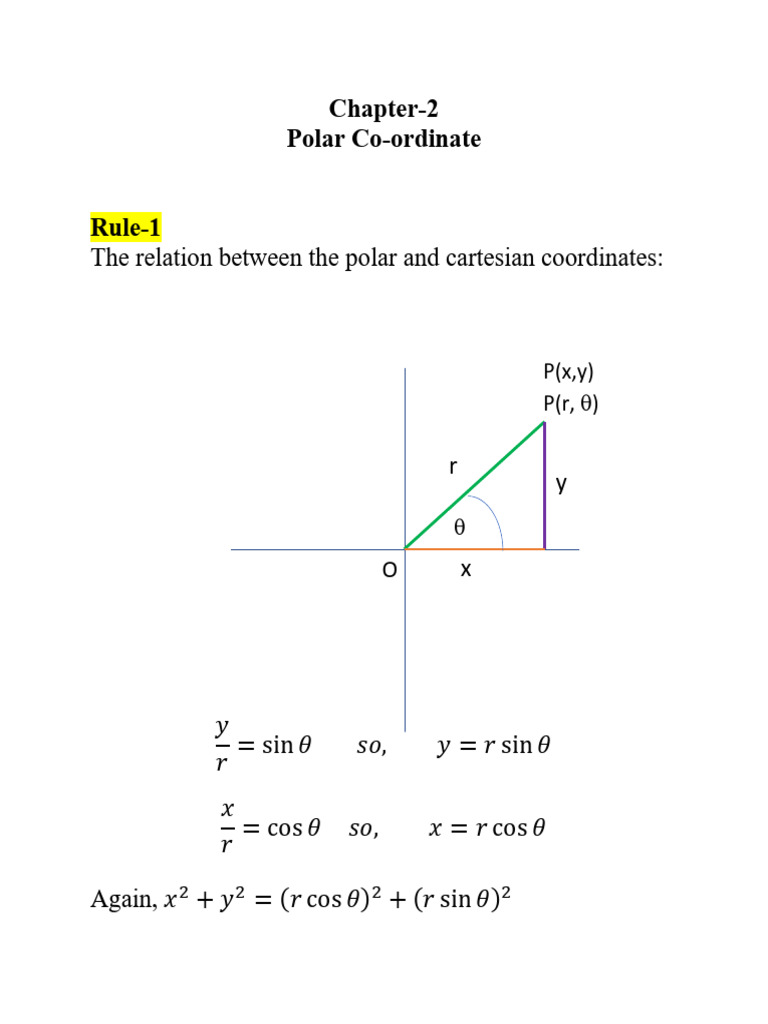 Polar Coordinates: Conversion & Formulas | PDF | Coordinate System ...