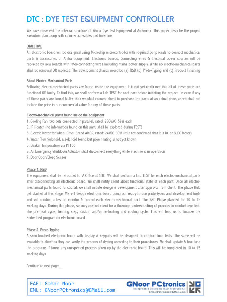 DTC Dye Test Equipment Controller Plan | PDF | Electrical Engineering ...