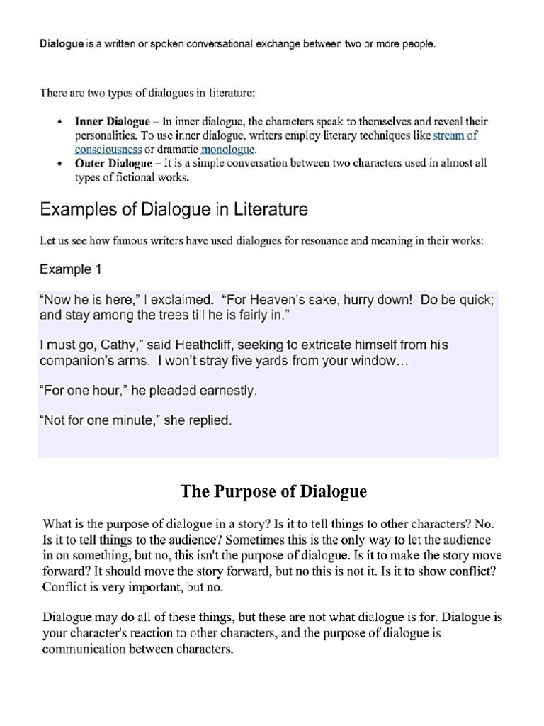 Dialogue and Setting | PDF