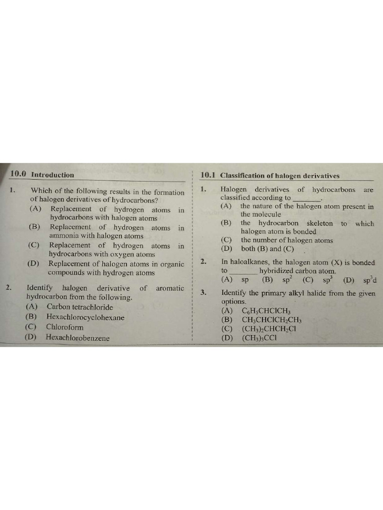 Halogen Derivatives CET Module | PDF