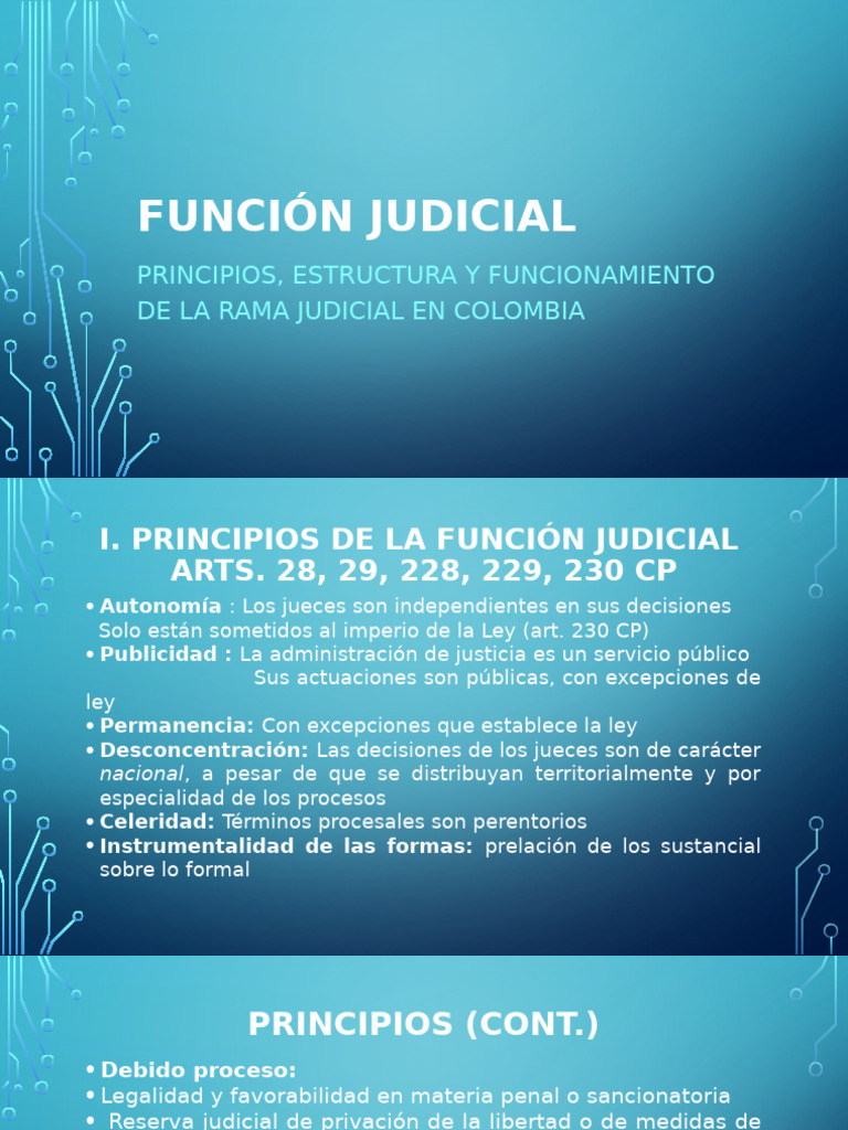 Estructura y Principios de la Justicia en Colombia | PDF | Judicaturas ...