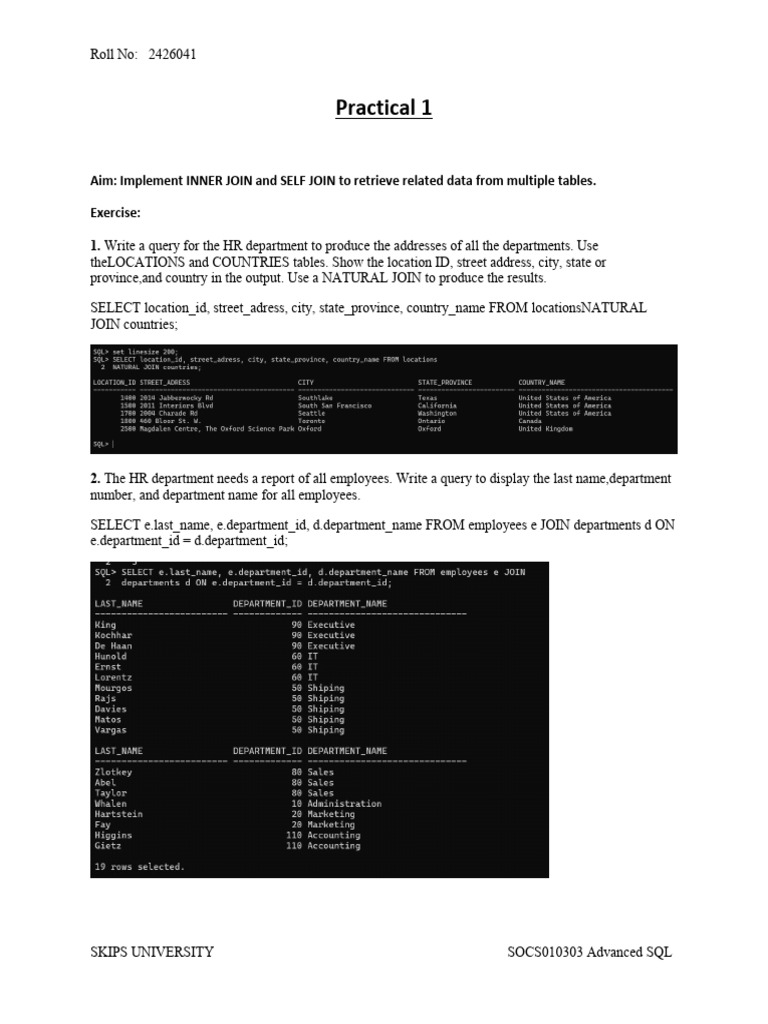 Advanced SQL Queries for HR Reports | PDF | Chess Theory | Data ...