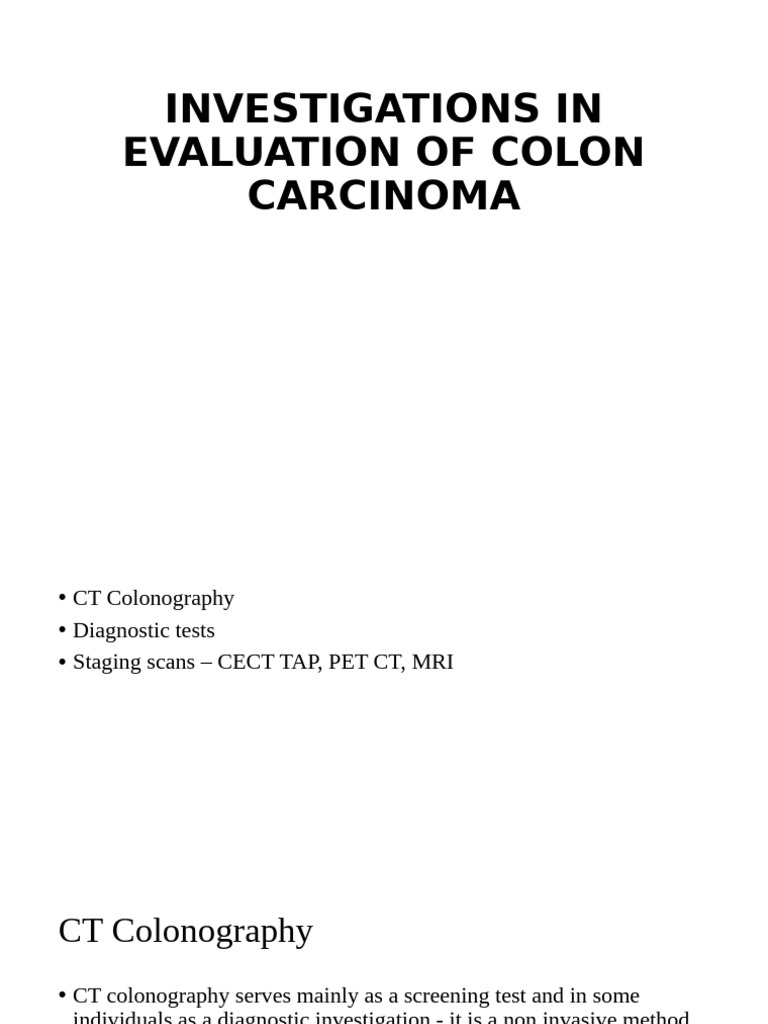 Colon and Rectal Cancer Evaluation Techniques | PDF | Metastasis ...