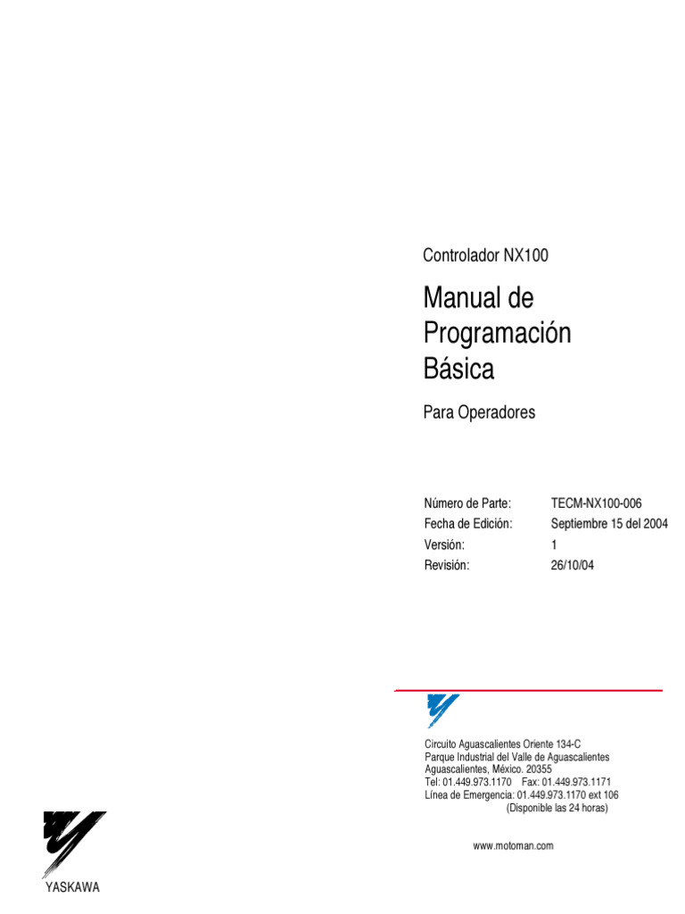 Yaskawa - Manual de Programacion Basica - 240920 - 002511 | PDF | Robot ...
