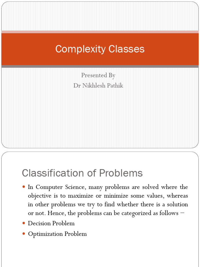Understanding Complexity Classes in Algorithms | PDF | Time Complexity ...