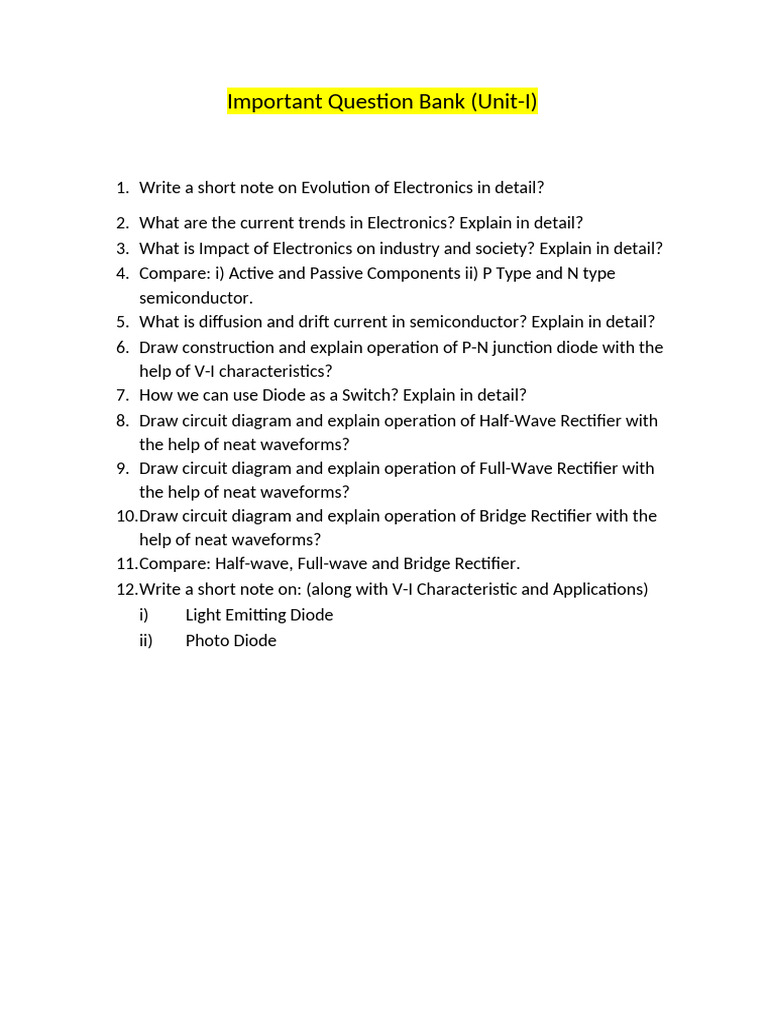 Imp Questions-Unit-1 (1) (1) | PDF