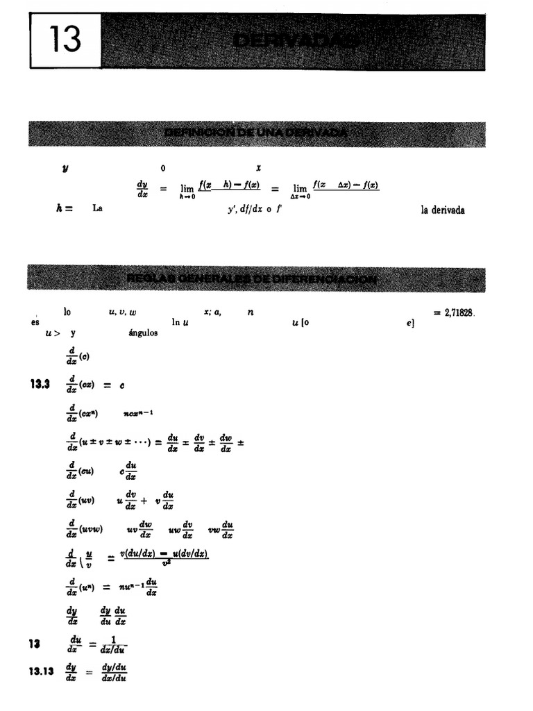 formulas de integral y derivadas.pdf | PDF | Derivado | Integral