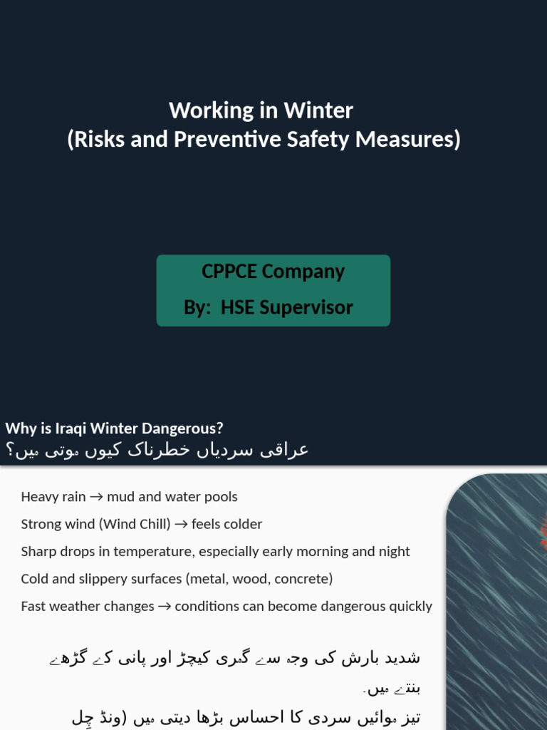 Working in Winter (Risks and Preventive Safety Measures) | PDF