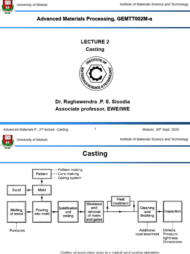 Casting Techniques in Advanced Materials | PDF | Casting | Physical ...