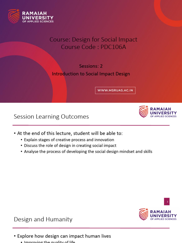 Social Impact Design Course Overview | PDF | Mindset | Prototype