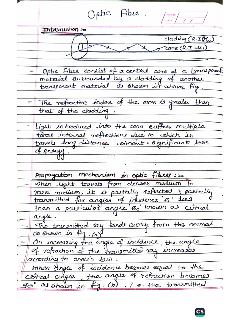 Optical Fibre Notes | PDF