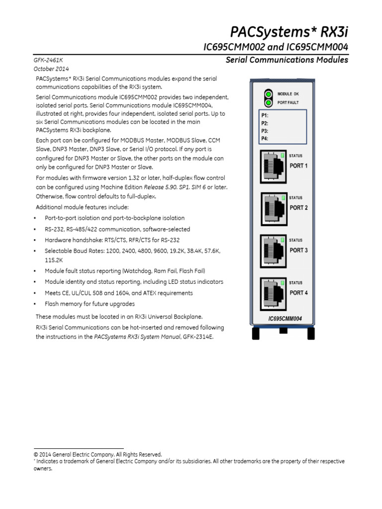 RX3i Serial Communications Modules Guide | PDF | Programmable Logic ...