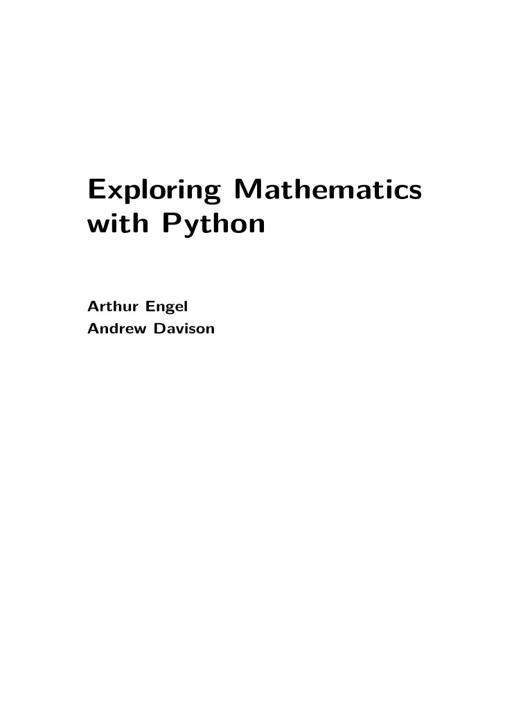 Mathematics and Python Programming Guide | PDF | Mathematical Analysis ...