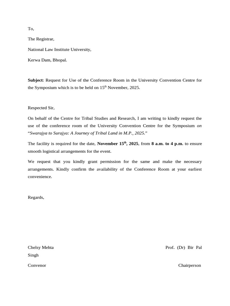 Request for Conference Room Booking | PDF