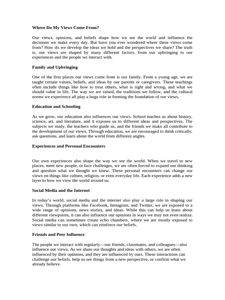3 - Where Do My Views Come From | PDF | Human Communication | Social ...