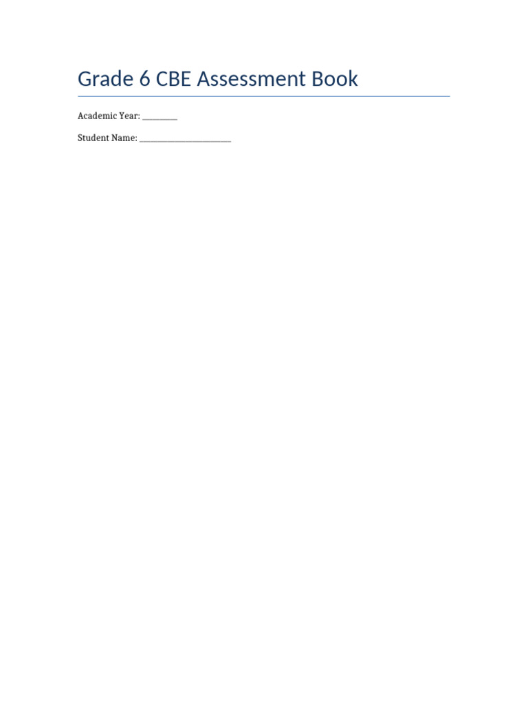 Grade 6 CBE Assessment Guide | PDF | Reading Comprehension | Agriculture