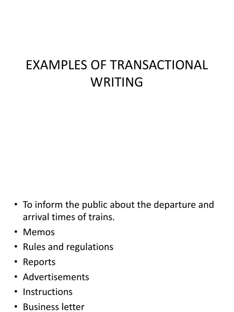 transactional writing speech example