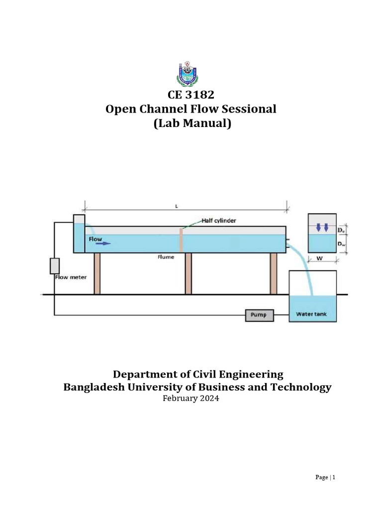 Open Channel Flow Lab Manual | PDF | Reynolds Number | Fluid Dynamics