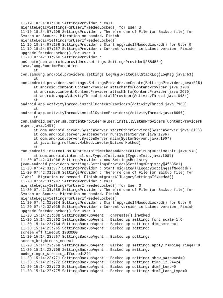 Settings Provider | PDF | System Software | Computing