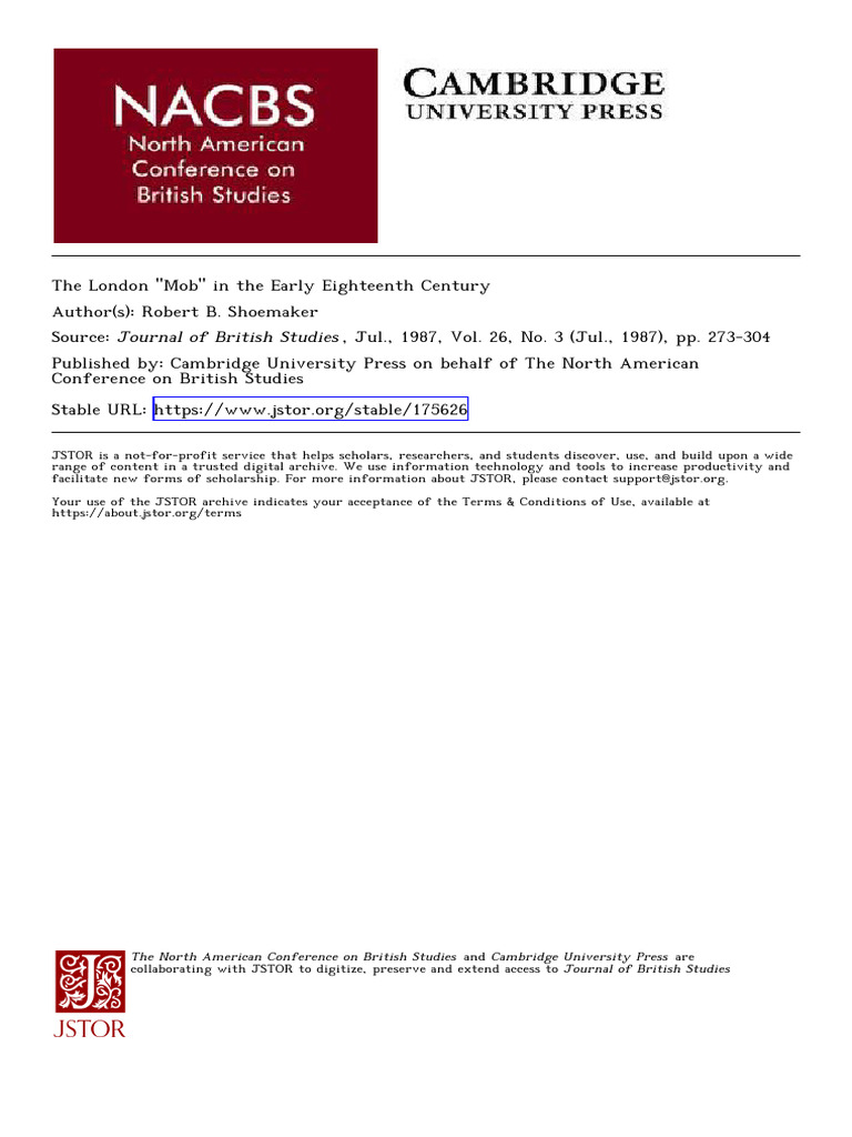 London Riots in the 18th Century | PDF | Riot | Journeyman