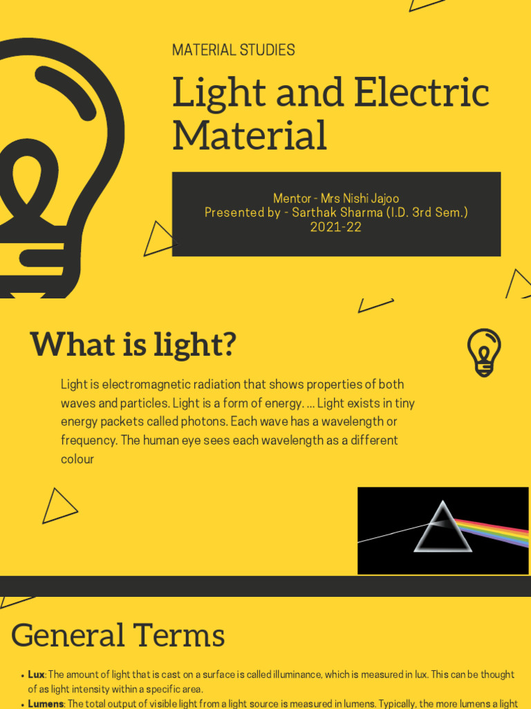Light and Electric Material | PDF | Lighting | Light