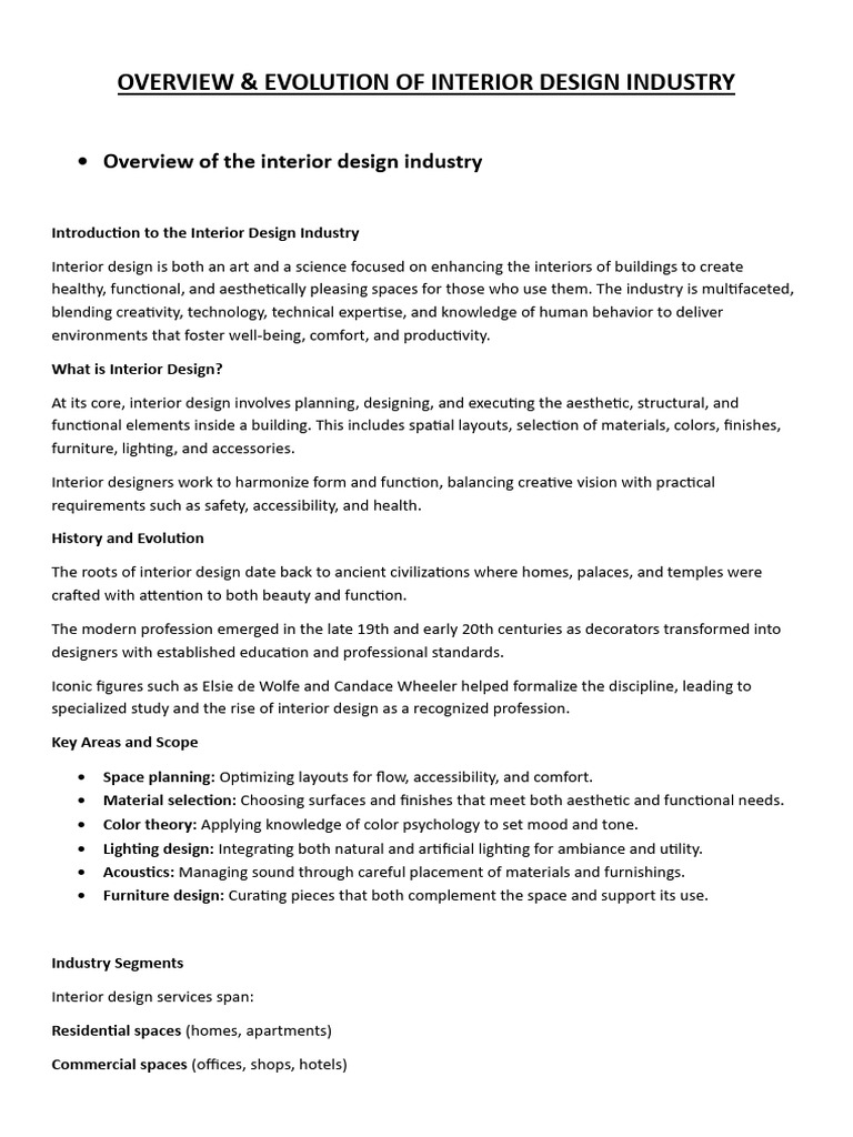 Interior Design Industry Overview & Stages | PDF | Green Building ...