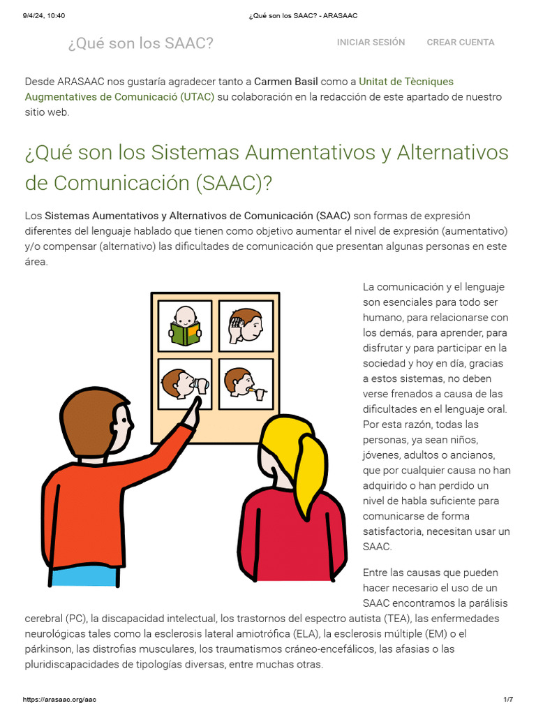 ¿Qué Son Los SAAC - ARASAAC | PDF | Comunicación | Discapacidad intelectual