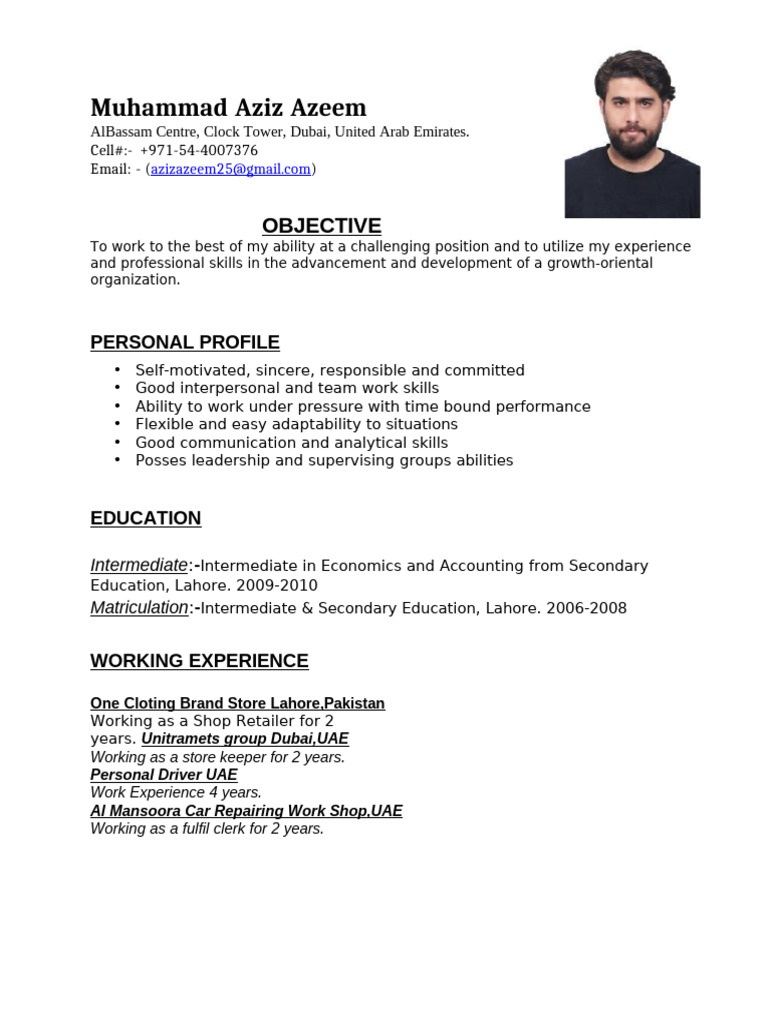 Muhammad Aziz Azeem - Professional Profile | PDF