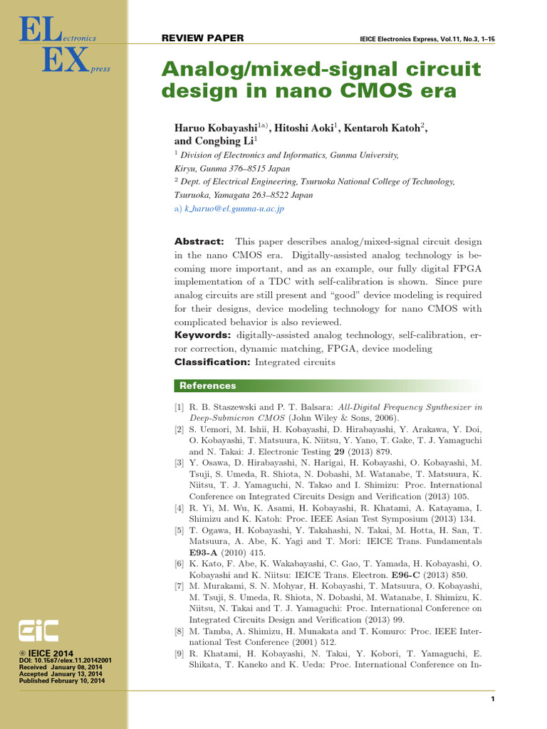 Nano CMOS AMS Circuit Design Insights | PDF | Analog To Digital ...