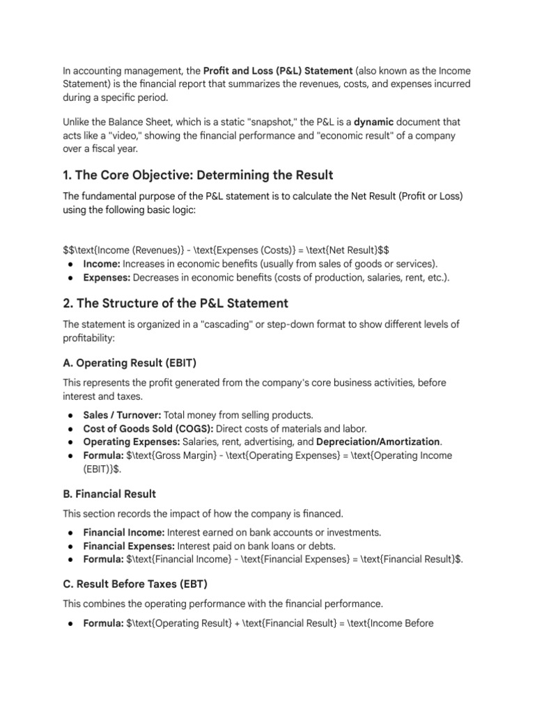 Understanding Profit and Loss Statements | PDF | Income Statement | Expense