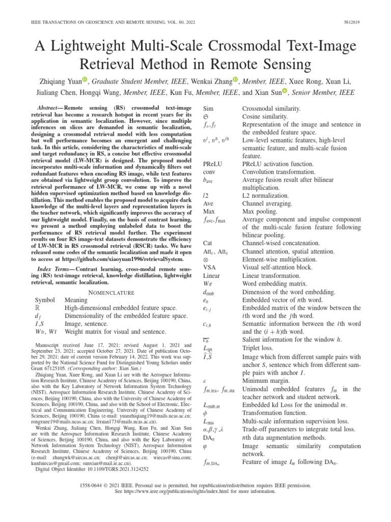 Lightweight Crossmodal Retrieval in RS | PDF | Machine Learning ...