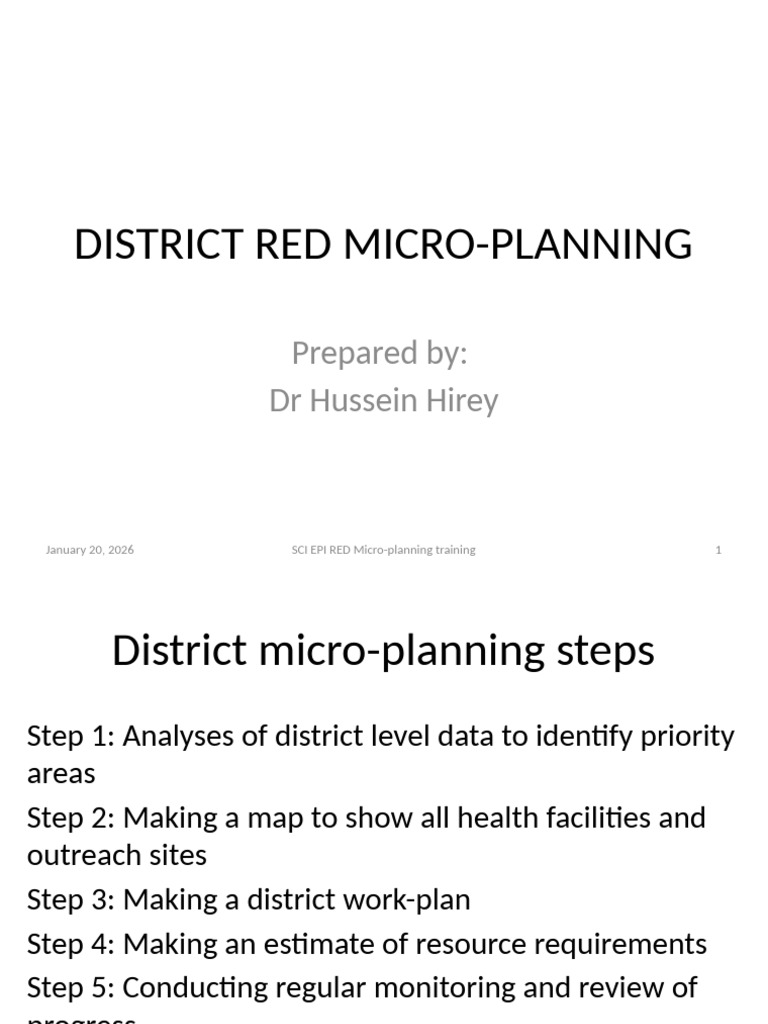 District RED Micro-Planning Training Guide | PDF | Measles | Vaccination
