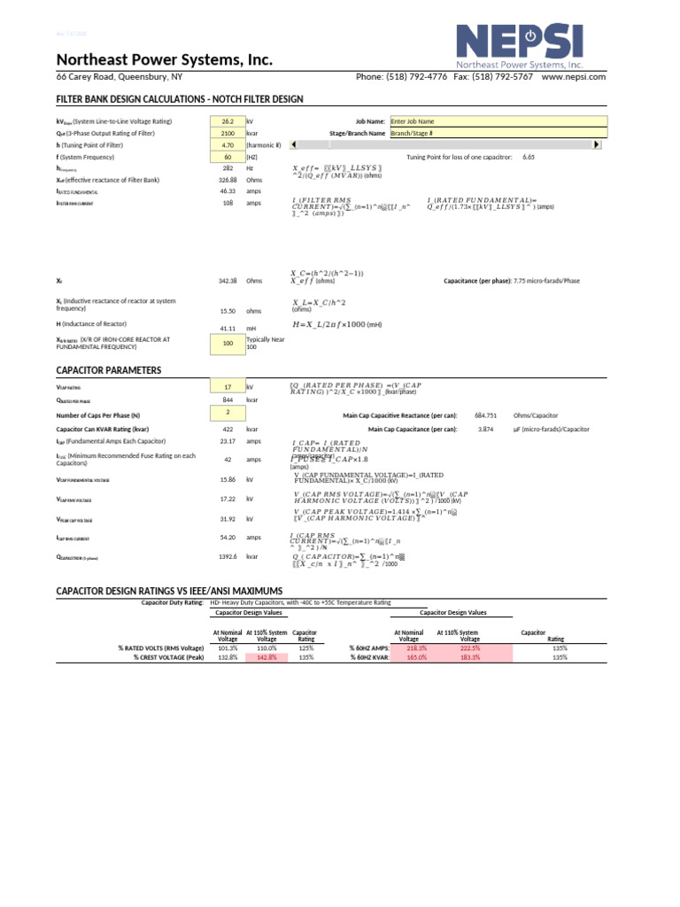 Notch Filter Design Calculations | PDF | Capacitor | Electrical Impedance