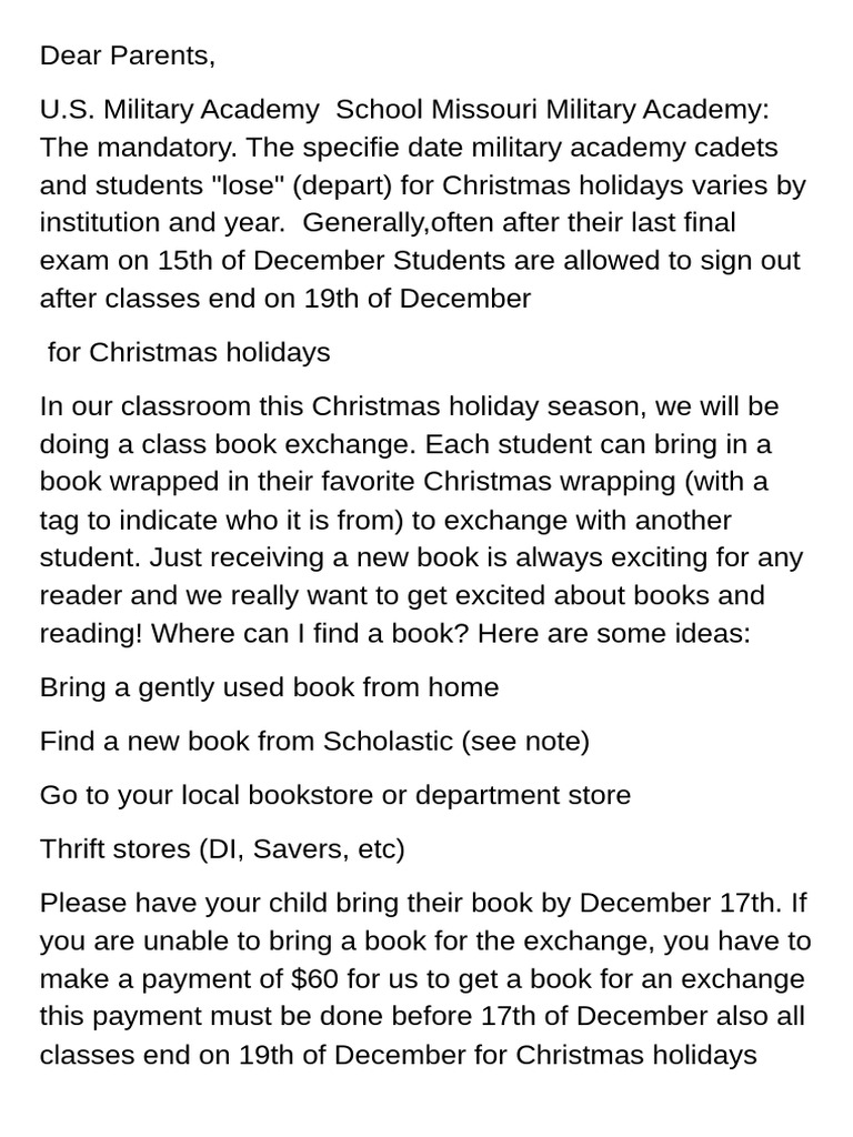 Dear Parent | PDF