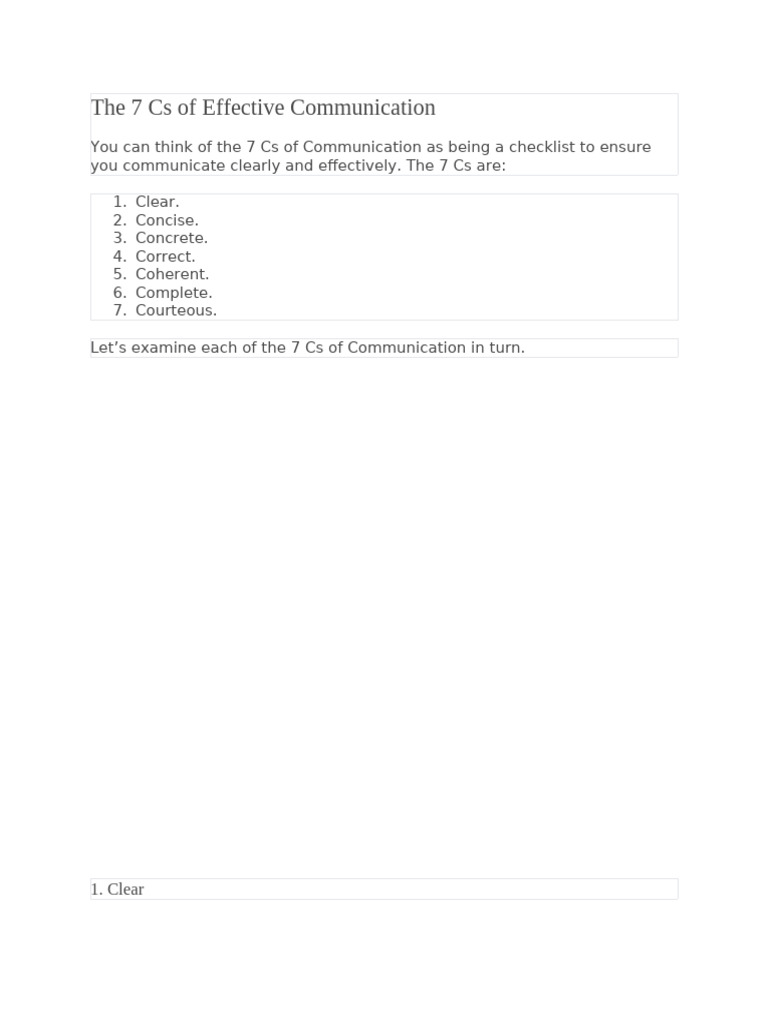 Mastering the 7 Cs of Communication | PDF | Communication | Body Language