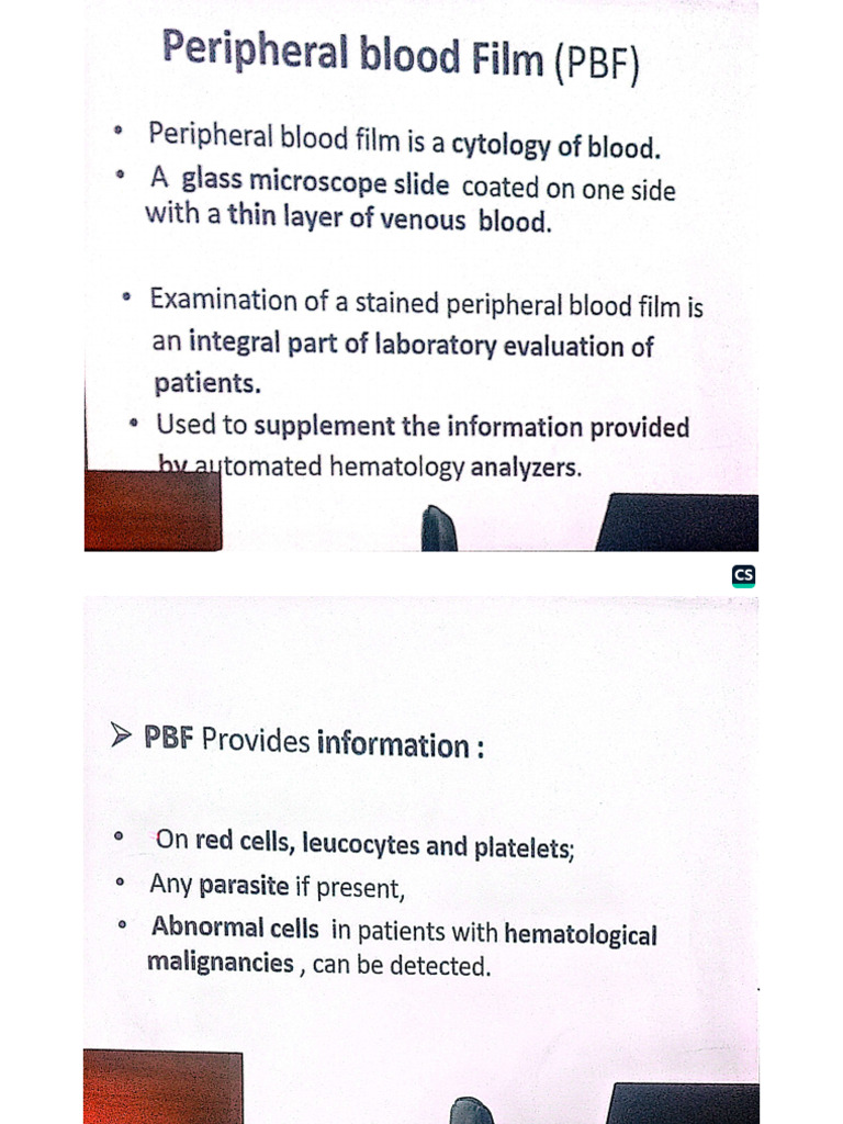 Peripheral Blood Film. Pathology | PDF