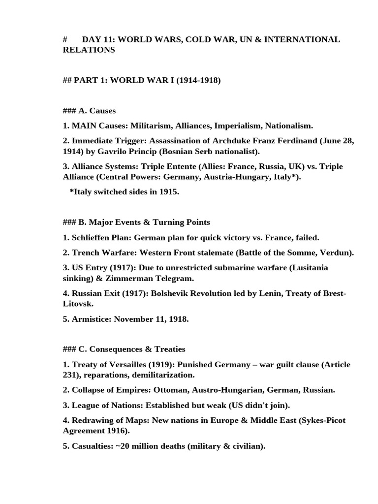 World Wars to Cold War Overview | PDF | United Nations Security Council ...
