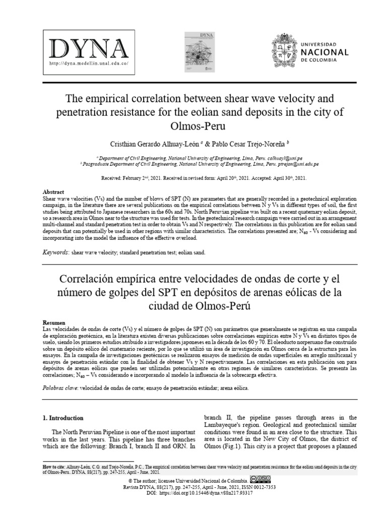 2021 - The Empirical Correlation Between Shear Wave Velocity and ...