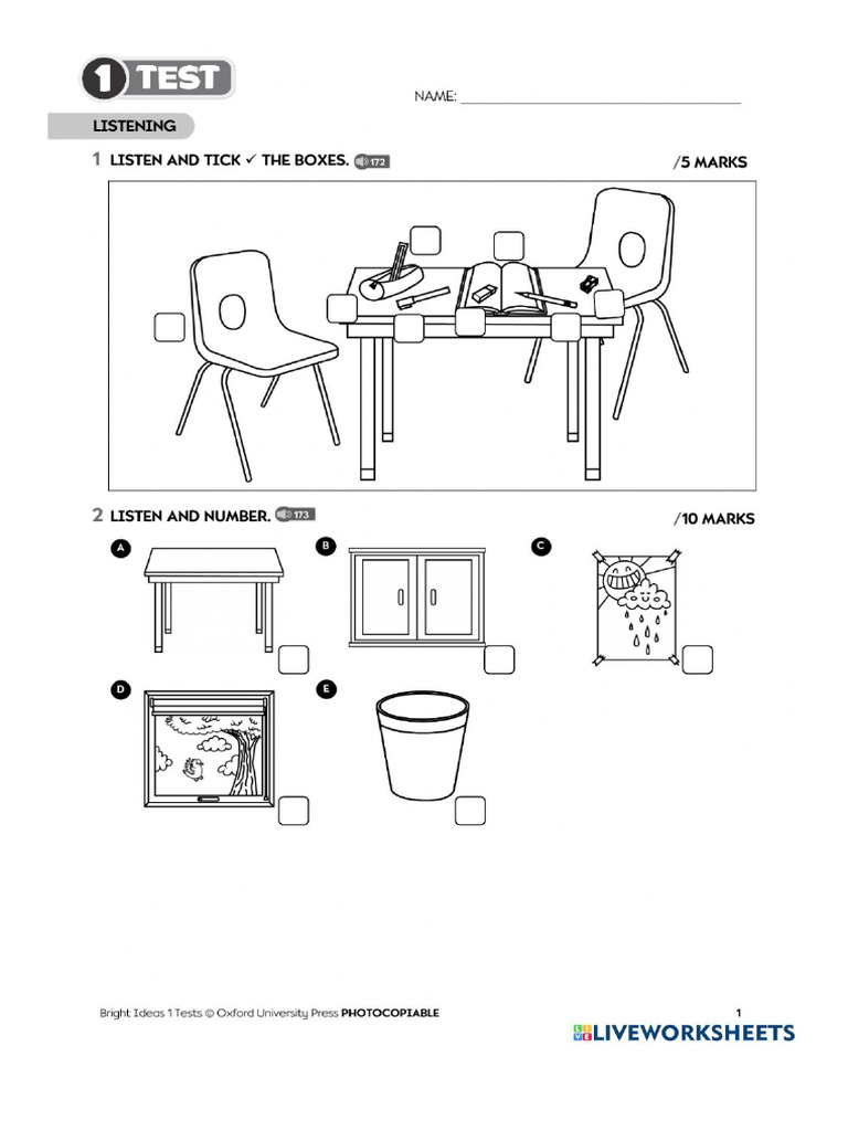 Bright Ideas Test Unit 1 | PDF