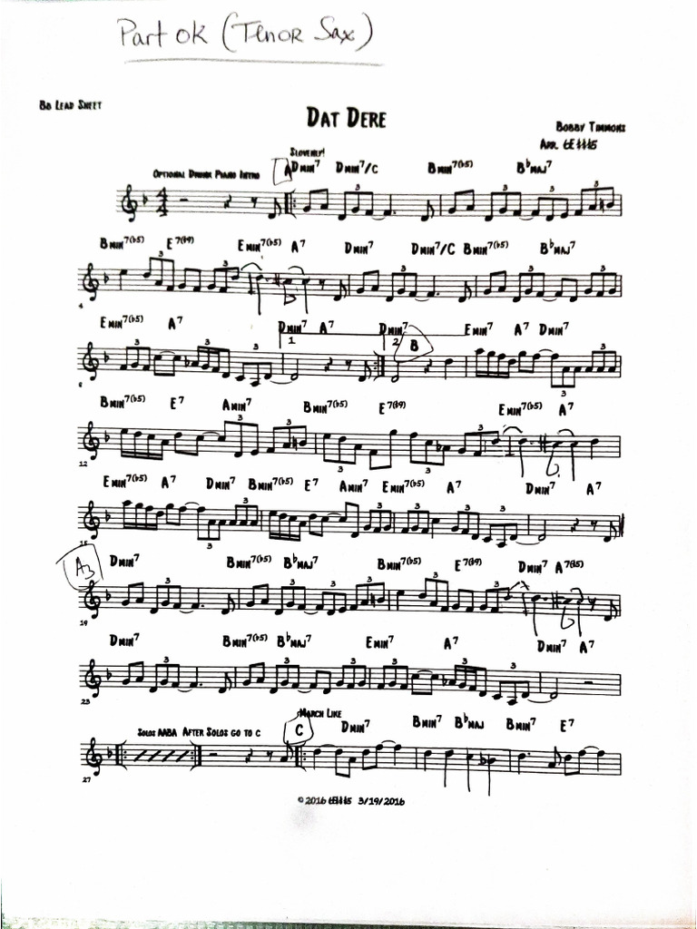 Dat Dere Tenor Sax | PDF