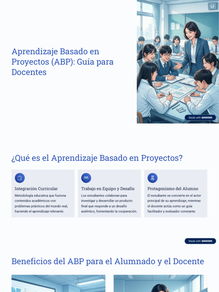 Guía de Aprendizaje Basado en Proyectos | PDF | Enseñando | Aprendizaje ...