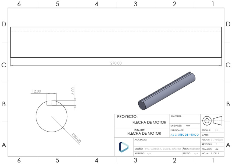 Diseño de Flecha de Motor A4 | PDF