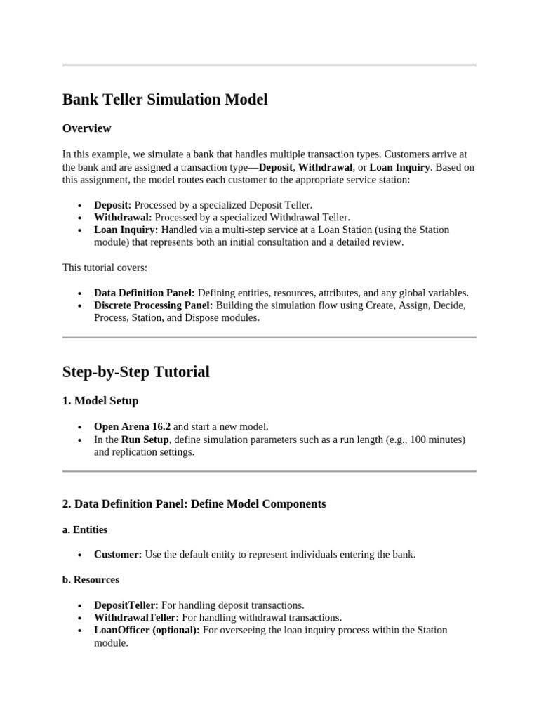 Bank Teller Simulation Tutorial | PDF | Simulation | Banks