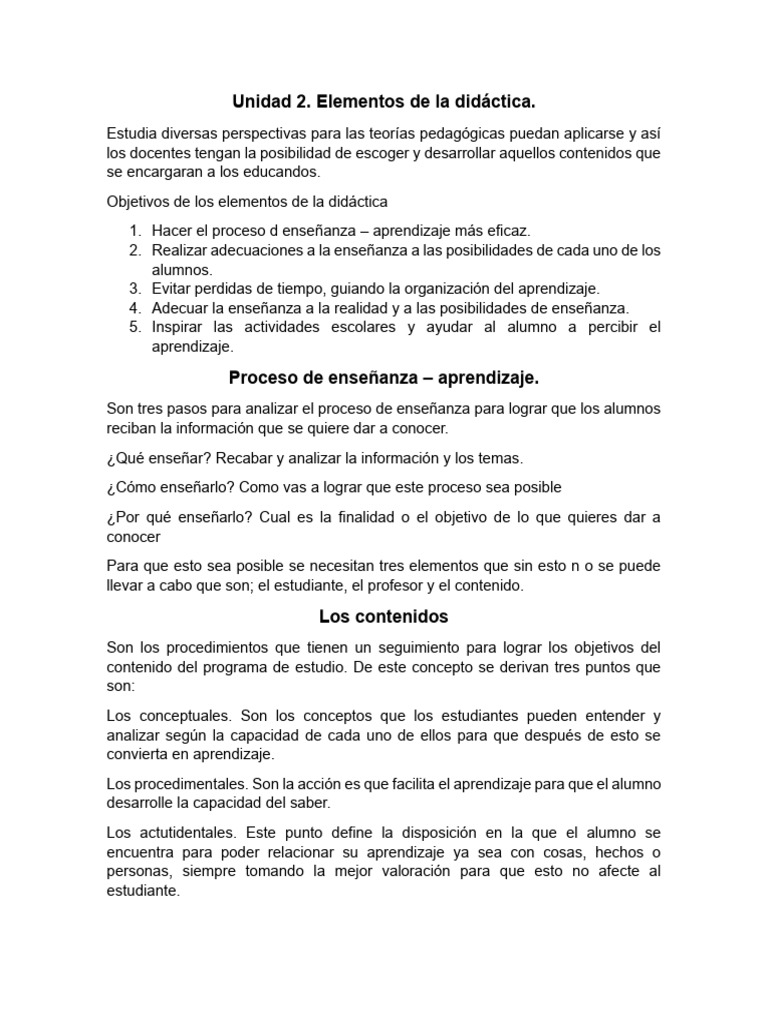 Elementos Clave de la Didáctica Educativa | PDF | Aprendizaje | Enseñando